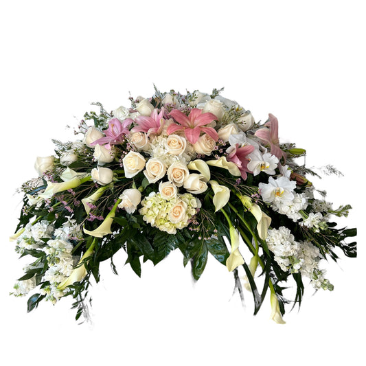 Pastel Unique Casket Spray