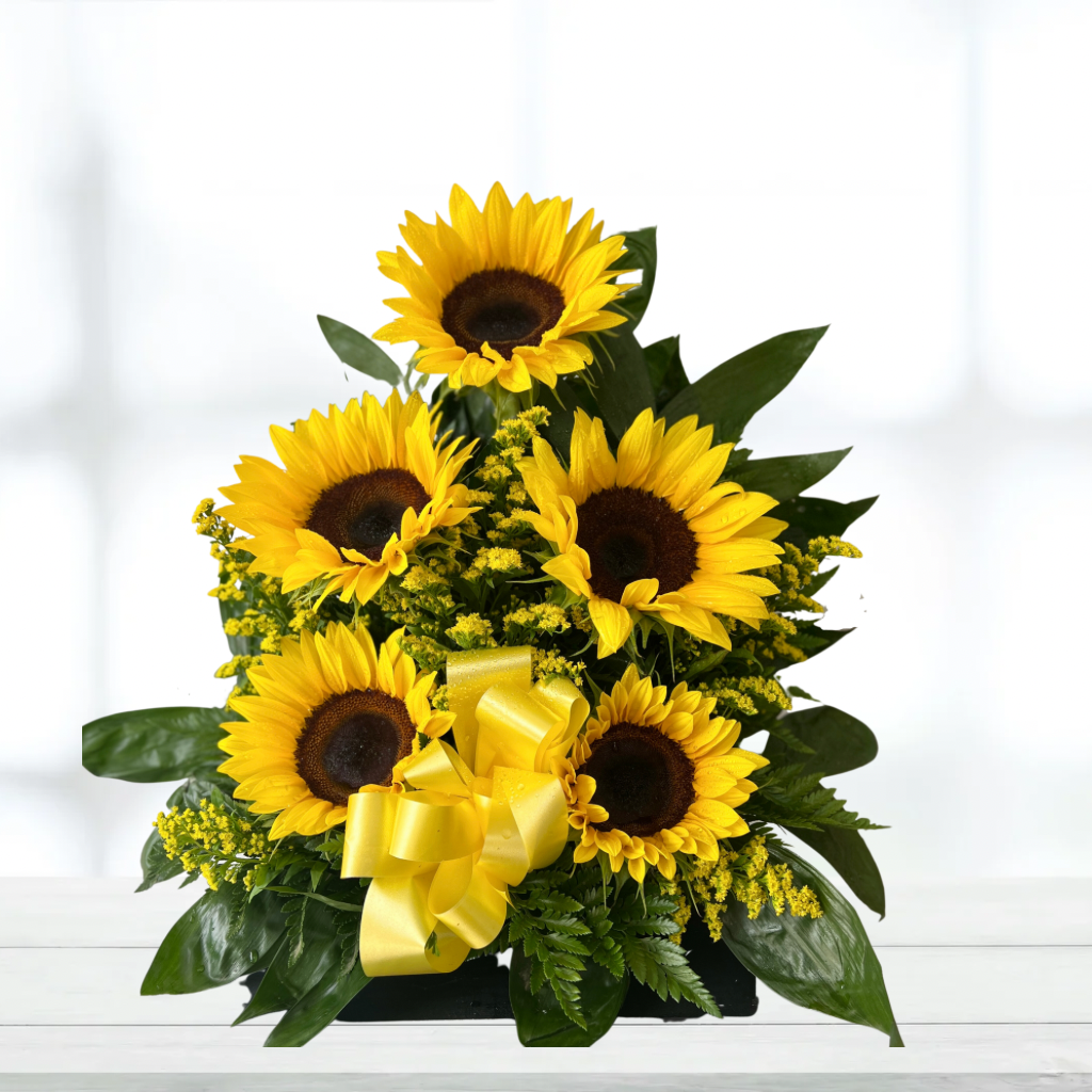 Sunflower Funeral Basket