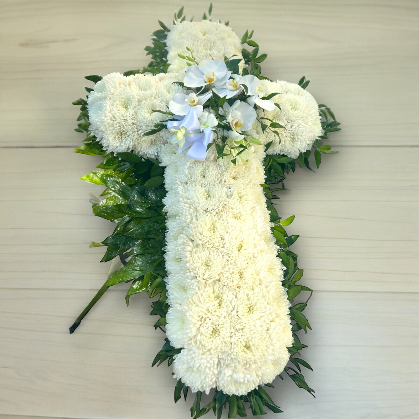 Heavenly Peace Cross Casket Spray