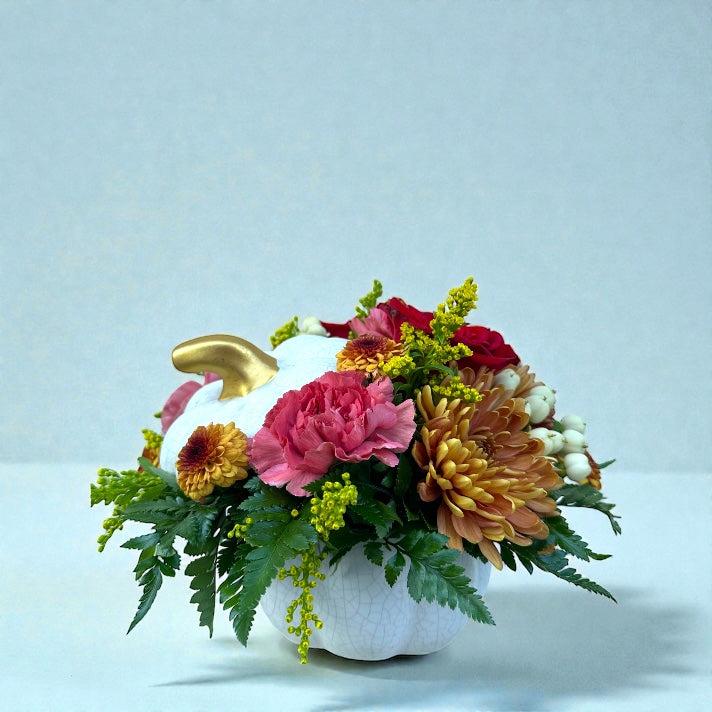 Golden Harvest Pumpkin Arrangement