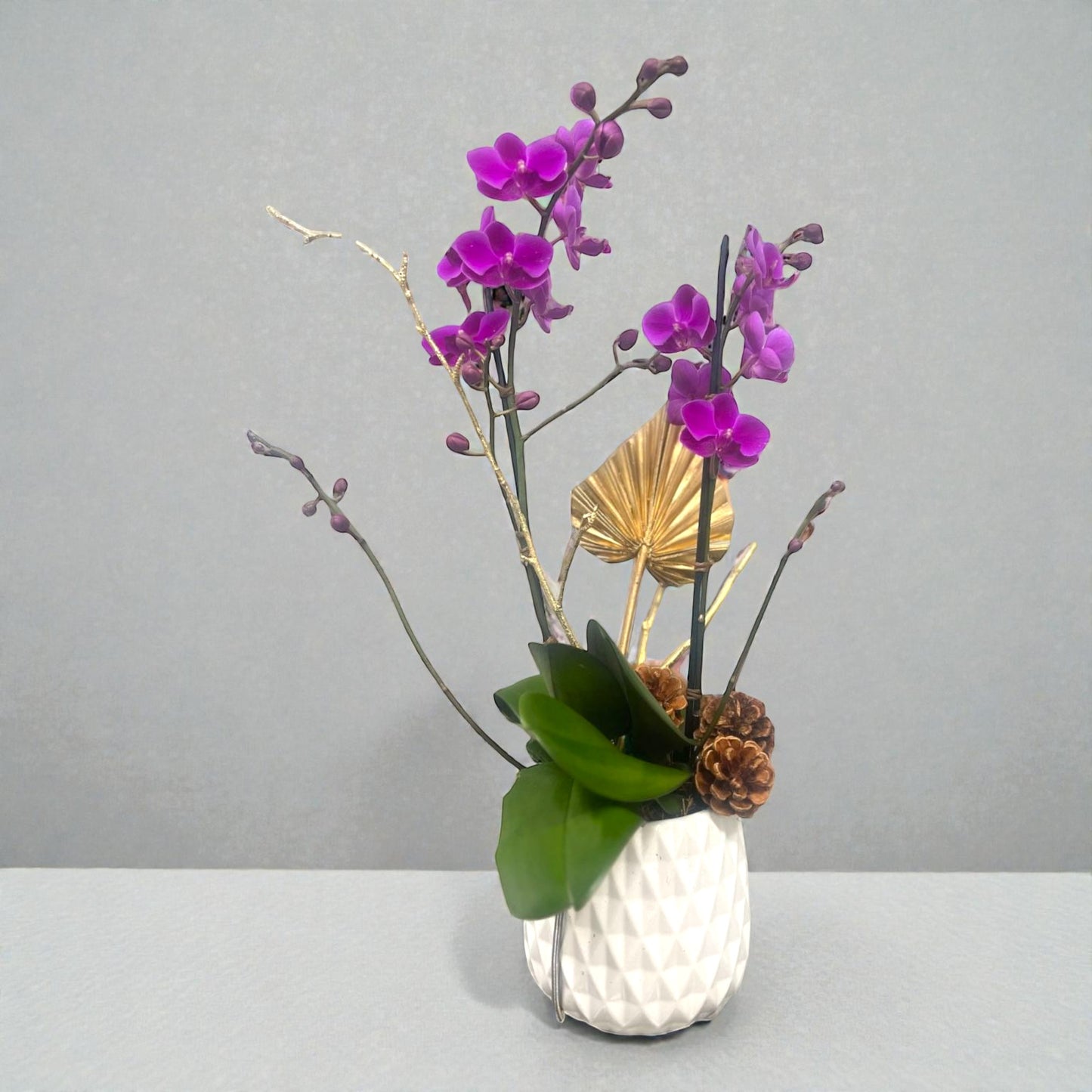 Violet Orchid with Golden Accents
